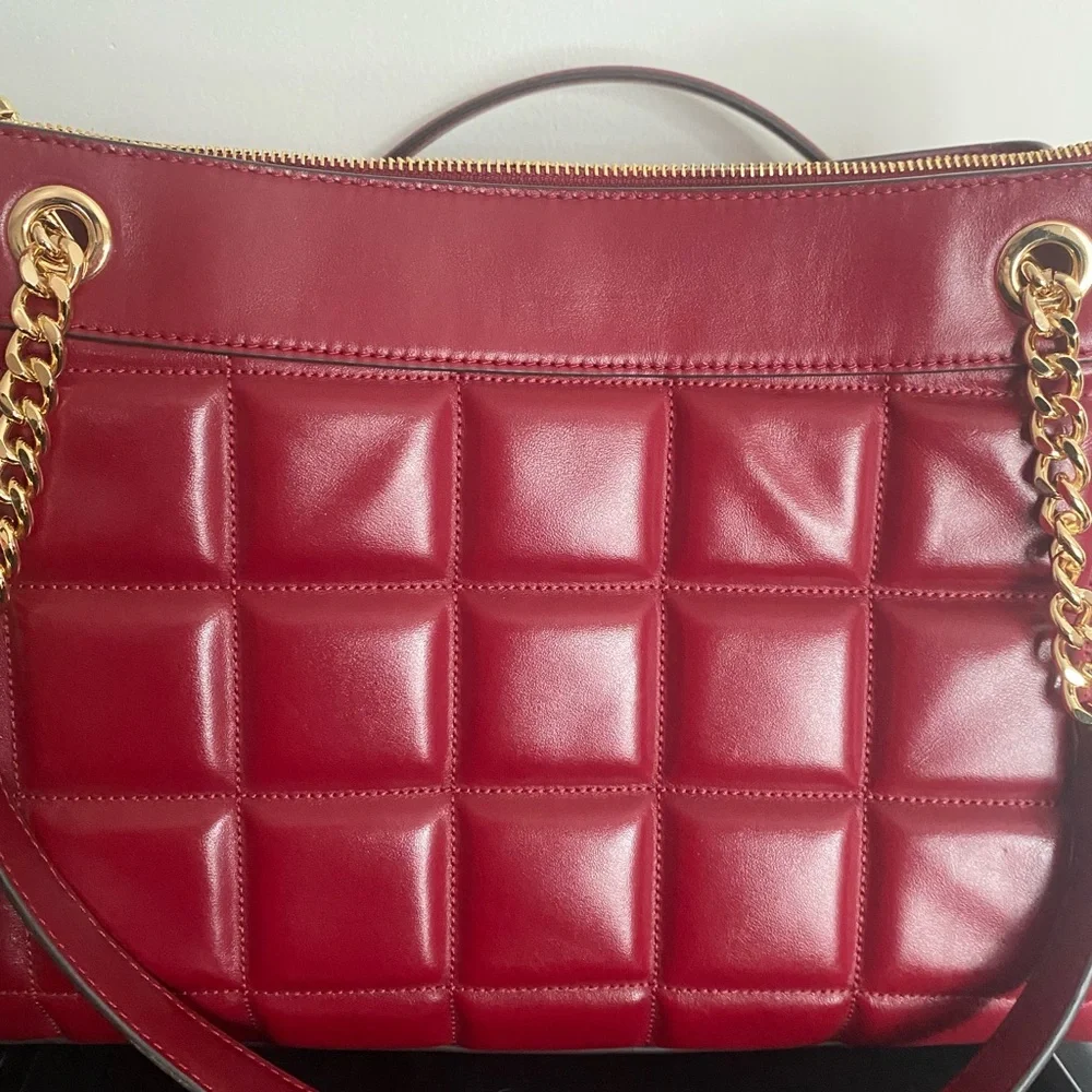 Michael Kors Burgundy Quilted Shoulder Bag - Picture 12 of 12